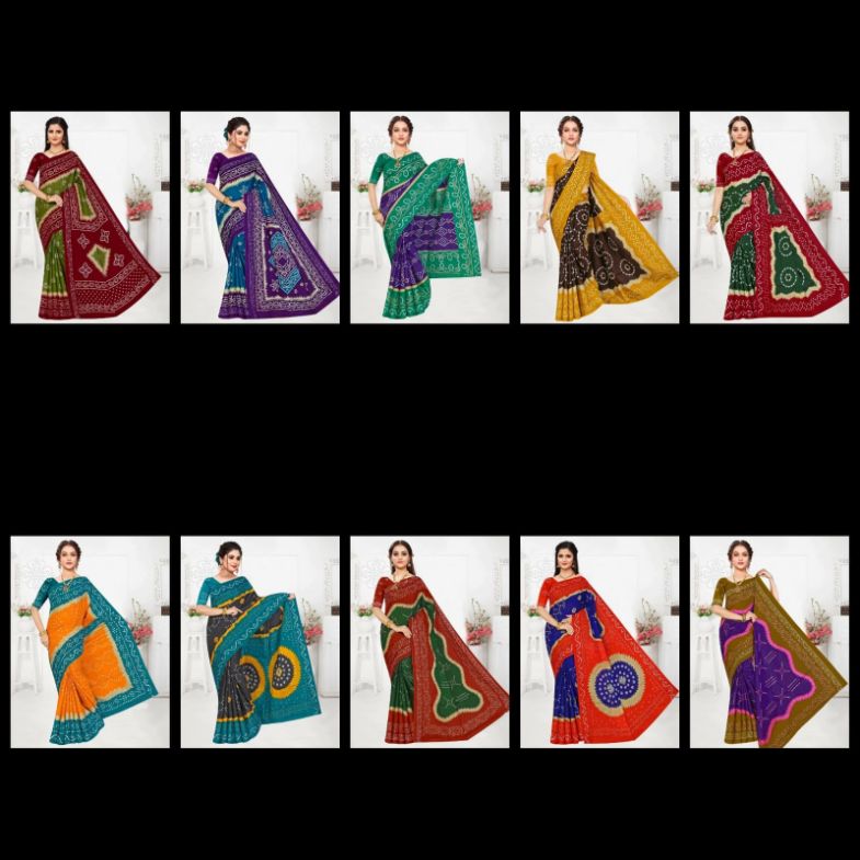 Smc Bandhani Queen Regular Wear Cotton Printed Designer Saree Collection